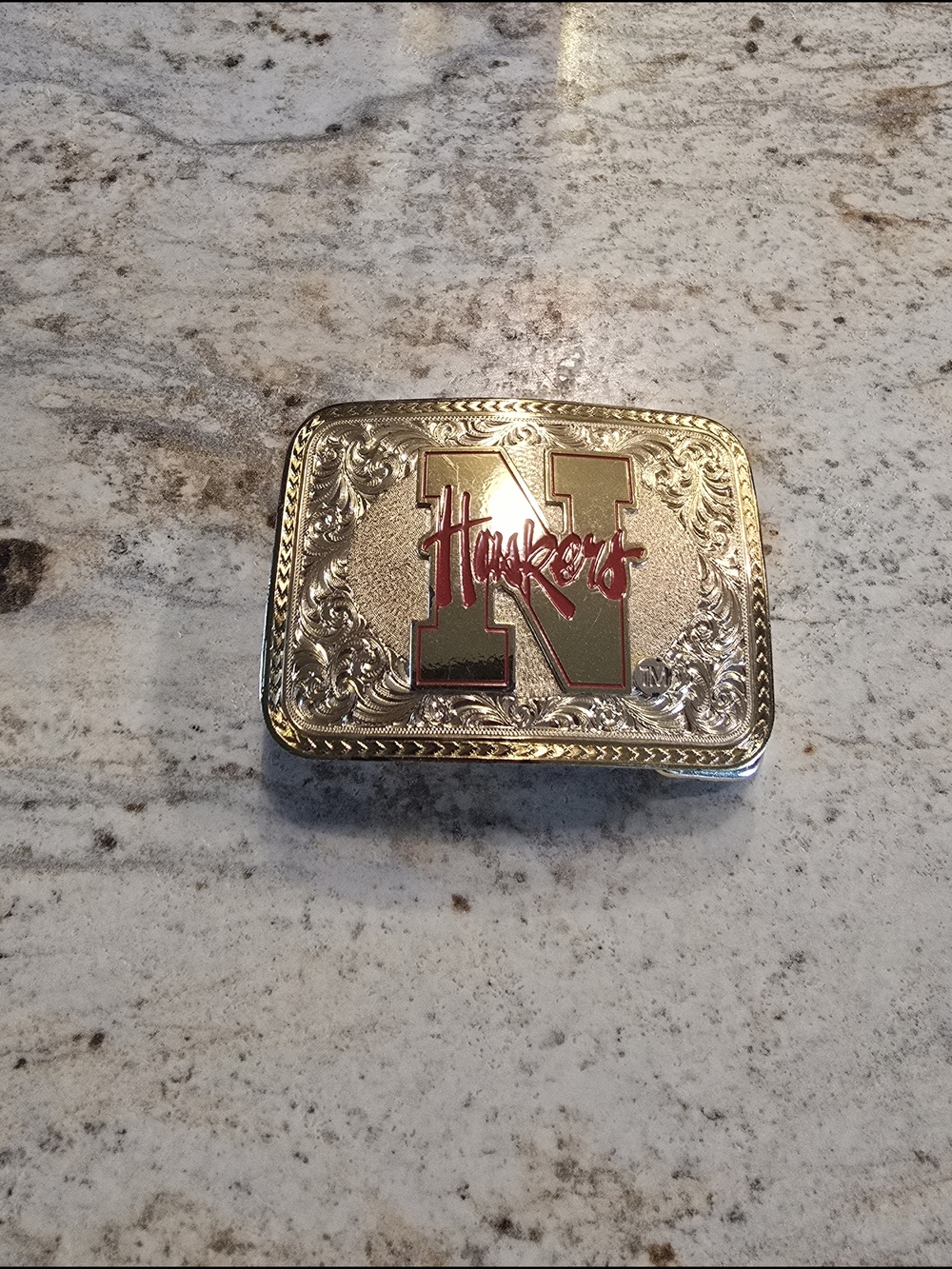 Nebraska Huskers Gold-Tone Western Belt Buckle